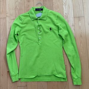 Vibrant Green long sleeved POLO Ralph Lauren polo 👕 shirt in EUC